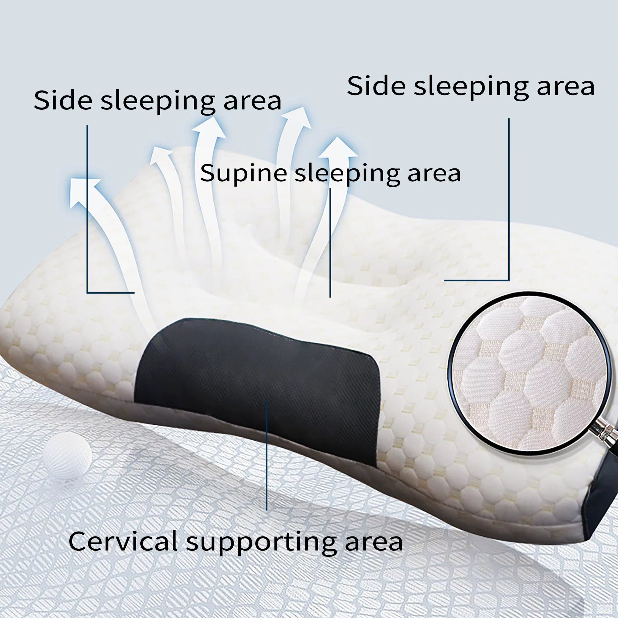 [Massage Neck Pillow] Soft Adjustable Ergonomic Knitted Massage Neck Pillow Orthopedic Contour Support Pillow