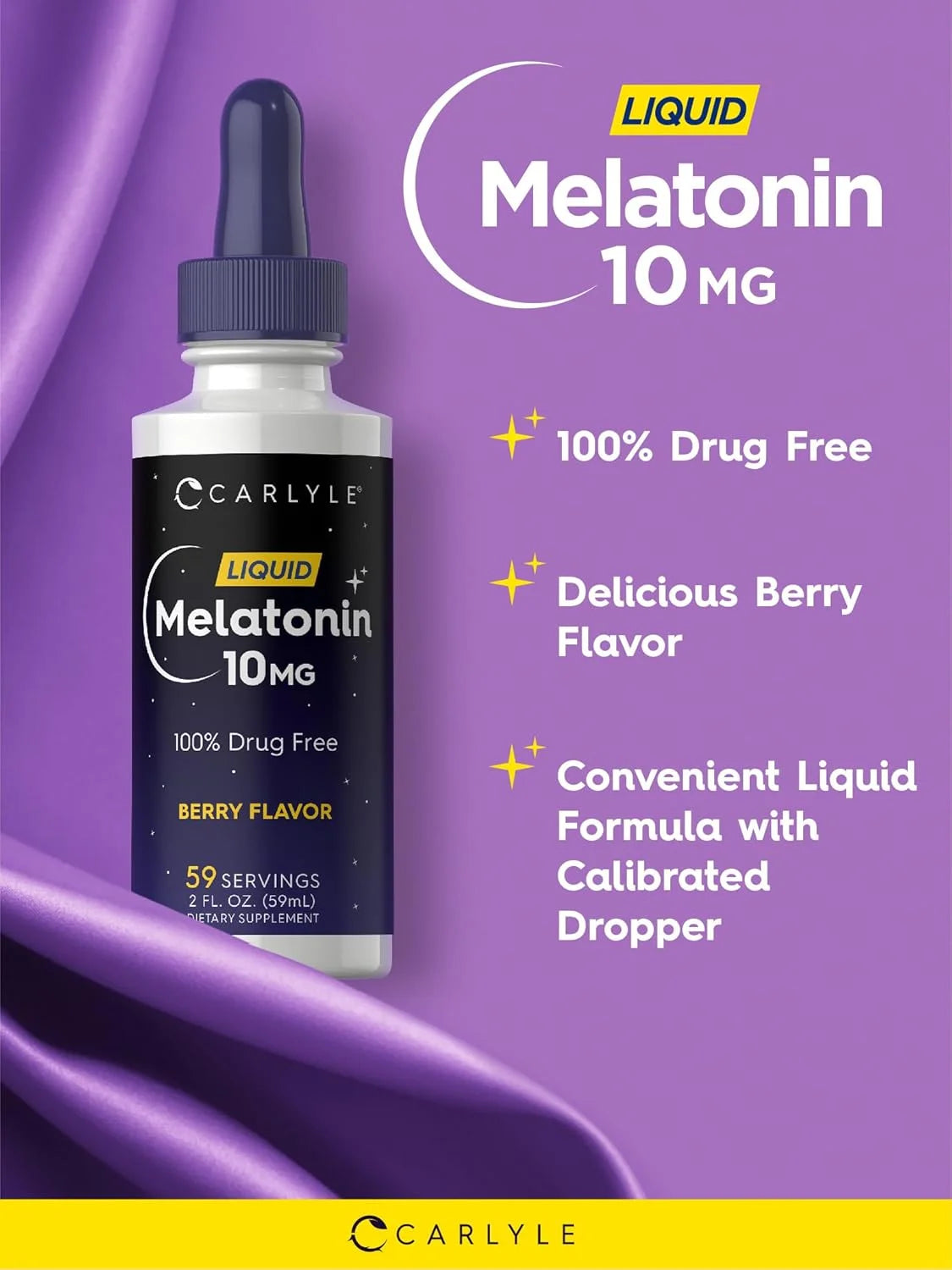 Melatonin Liquid 10Mg | 2 Oz | Berry Flavor | Vegetarian for Men and Women | by