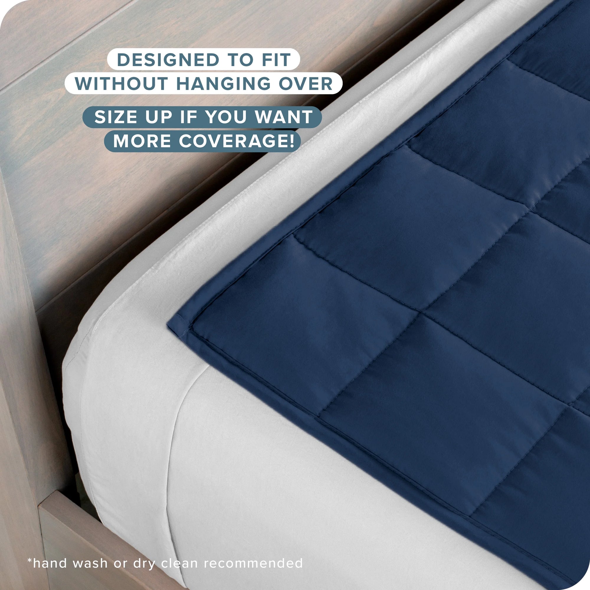 15 Lbs Weighted Blanket for Adults and Kids - 48" X 72" - 210Tc Twill Cotton, Dark Blue