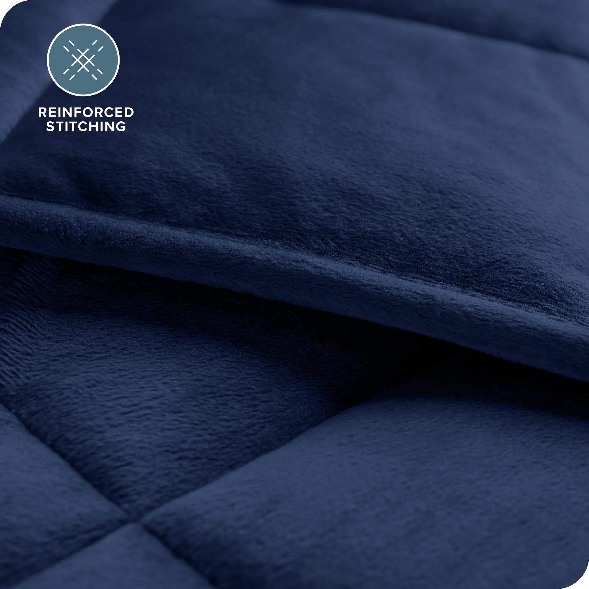 25 Lbs Weighted Blanket for Adults - 80" X 87" - Minky Fleece, Dark Blue