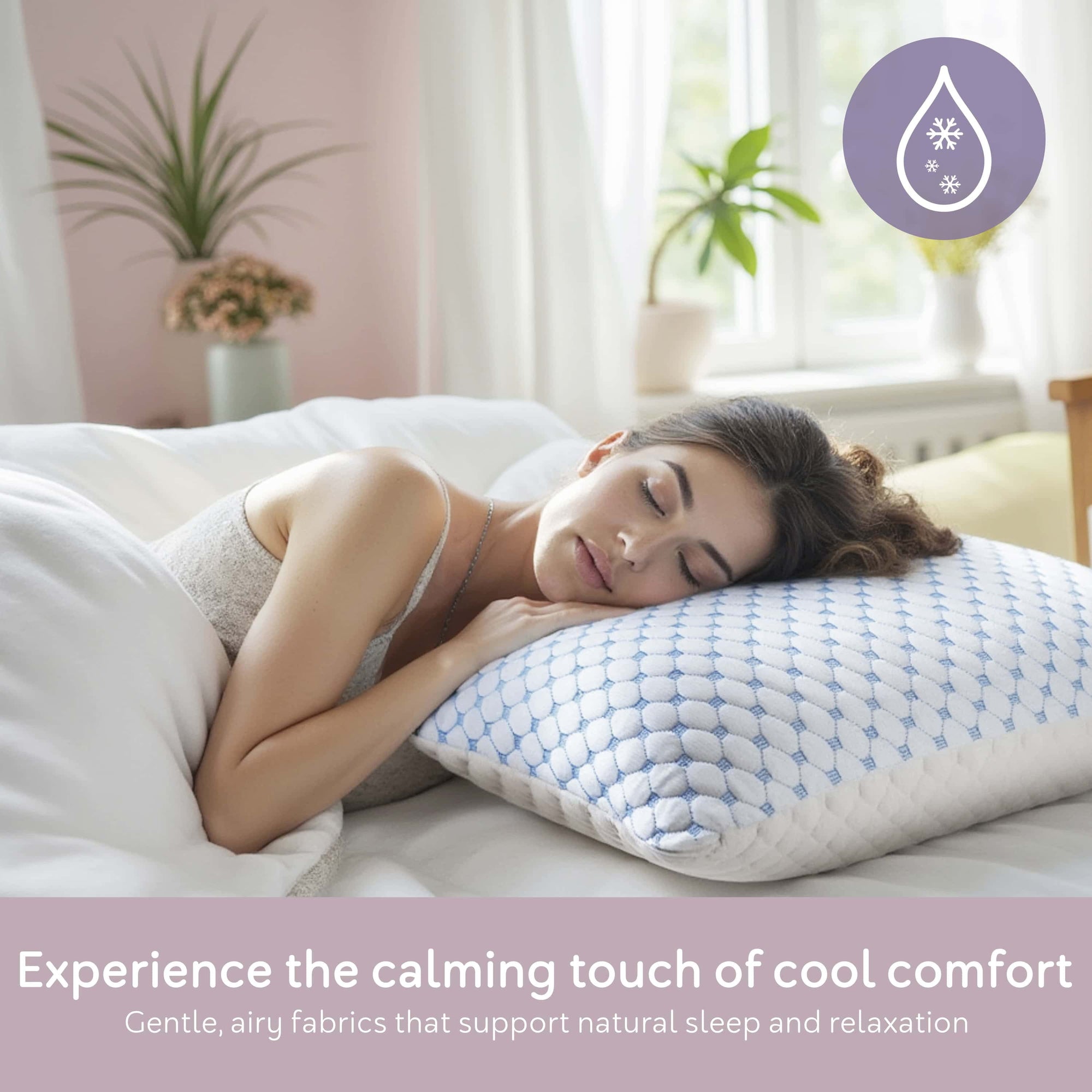 Virtu Temperature Queen Pillows, Regulating and Adjustable Memory Foam Cooling Bed Pillows Queen Size Pillows, 20" X 30"