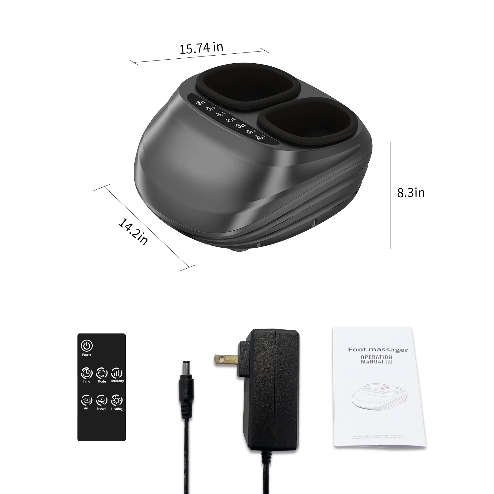 Foot Massager Machine with Heat and Remote, Shiatsu Deep Kneading, Compression, Multi-Massage Modes, Auto-Off Timers, for Plantar Fasciitis, Neuropathy Pain, Relax for Home or Office