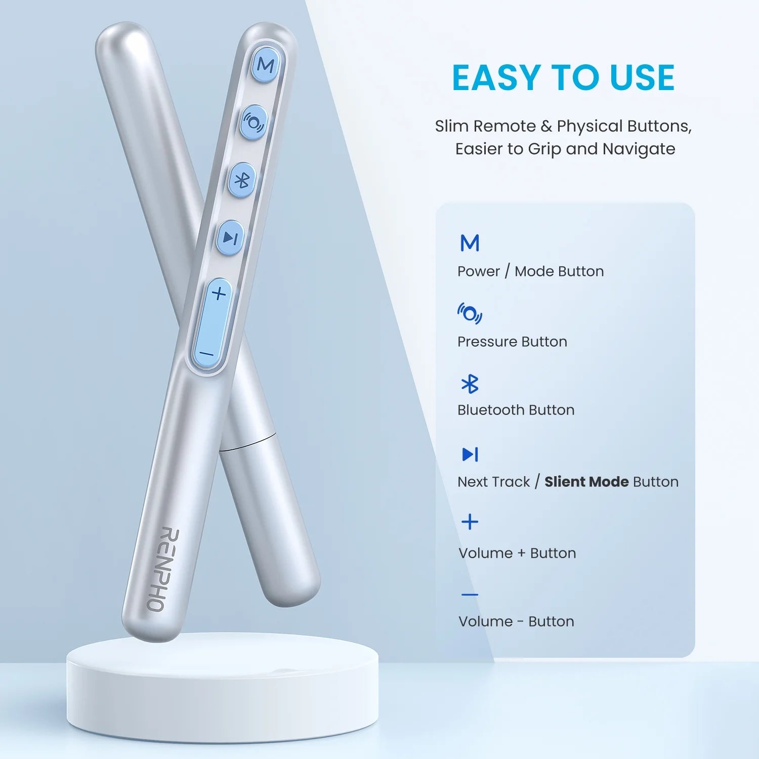 Eyeris1 Temple Massager with Heat Bluetooth Music for Eye Relaxing, with Remote Control
